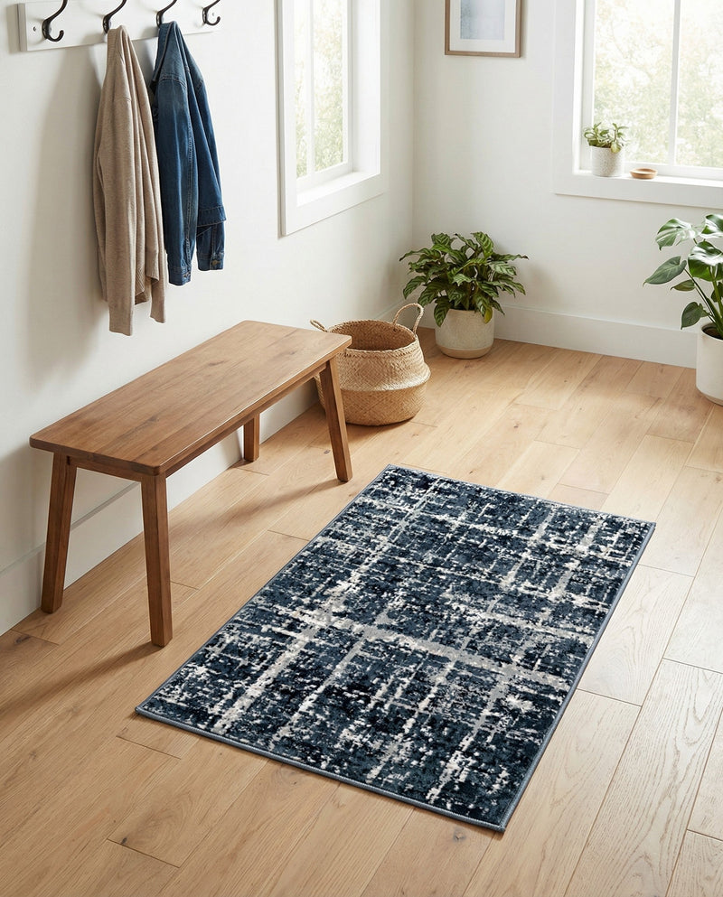 Metro Heights Collection Area Rug -  Flatiron Rectangle Navy Blue  lifestyle 45