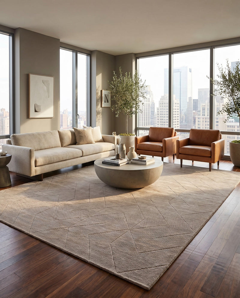 Nordic Loom Geometric Collection Area Rug - Oslo Rectangle Steel gray  lifestyle 41