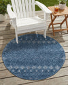 Garden Lattice Charm Collection Area Rug -  Pergola (Navy Blue) Round Navy Blue  lifestyle 55