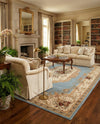 Versailles Elegance Collection Area Rug -  Louveciennes (Light Blue) Rectangle Light Blue  lifestyle 8