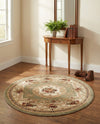 Versailles Elegance Collection Area Rug -  Louveciennes (Green) Round Green  lifestyle 56