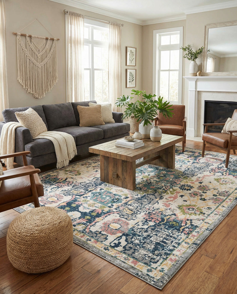 Savannah Elegance Collection Area Rug -  Azalea Rectangle Ivory  lifestyle 8