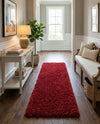 Eternal Plush Oasis Collection Area Rug -  Tranquility (Merlot) Runner Merlot  lifestyle 45