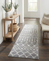 Marrakech Lattice Collection Area Rug - Medina (Gray) Runner Gray  lifestyle 49