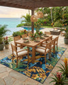 Seaside Blooms Collection Area Rug -  Grove Rectangle Multi  lifestyle 17
