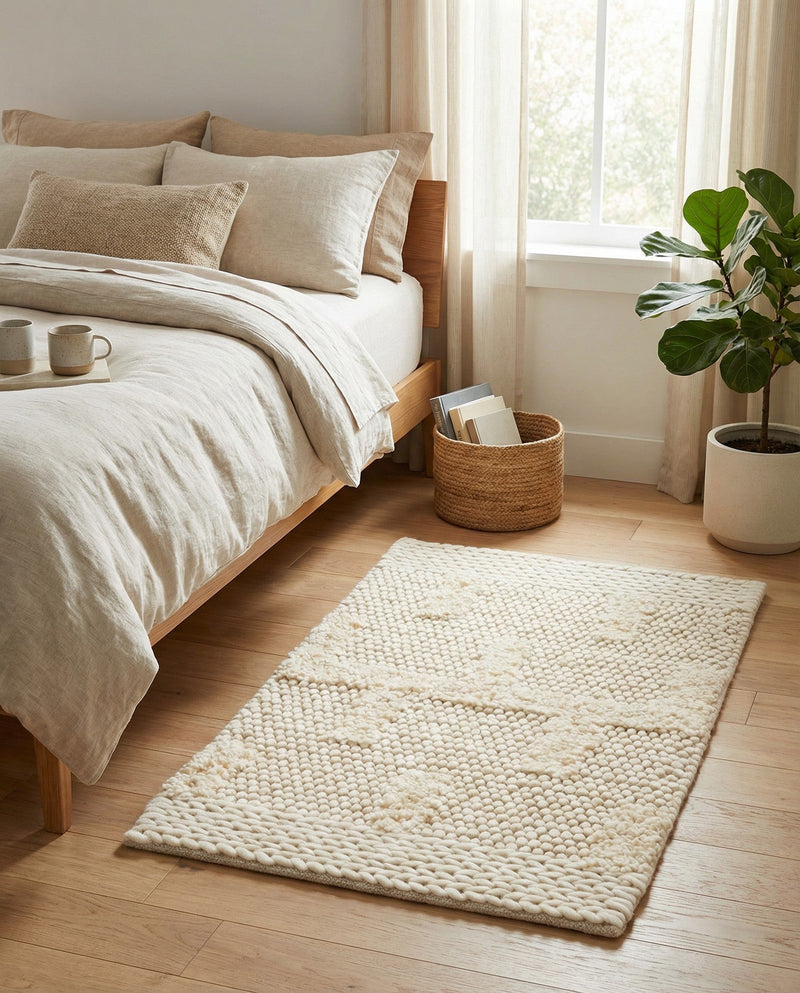 Lana Tasmanian Wool Collection Area Rug - Freycinet Rectangle Ivory  lifestyle 7