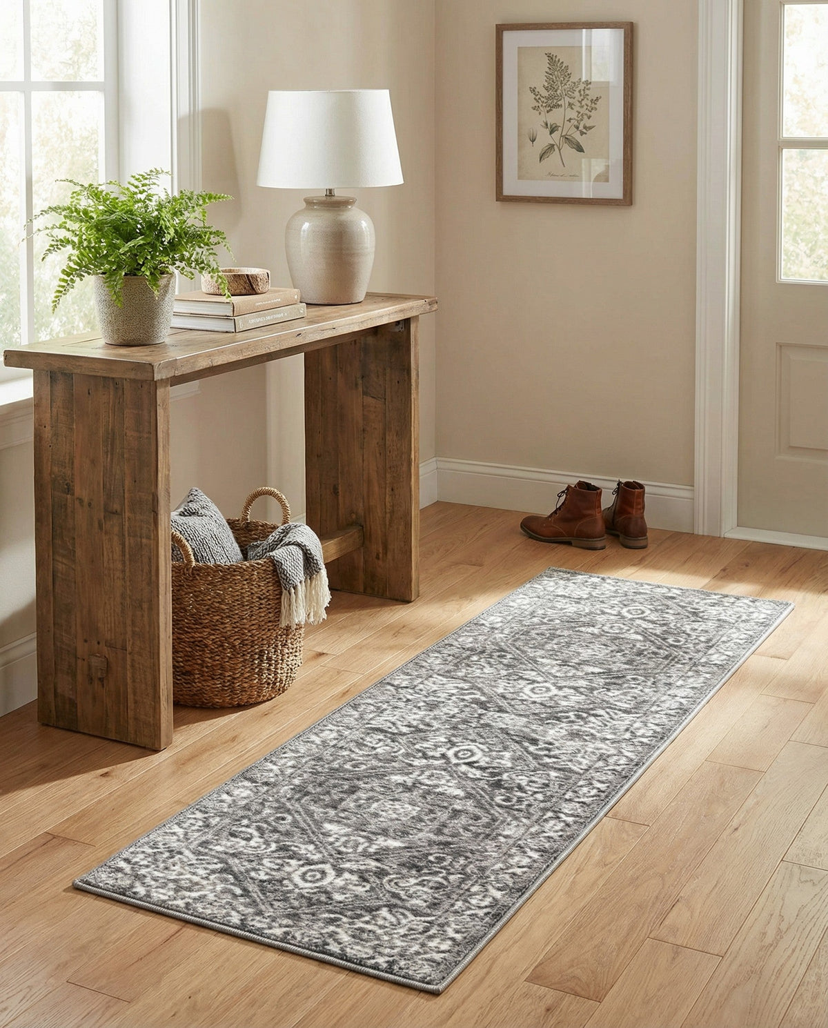 Charleston Elegance Collection Area Rug - Harborview Runner Gray  lifestyle 161