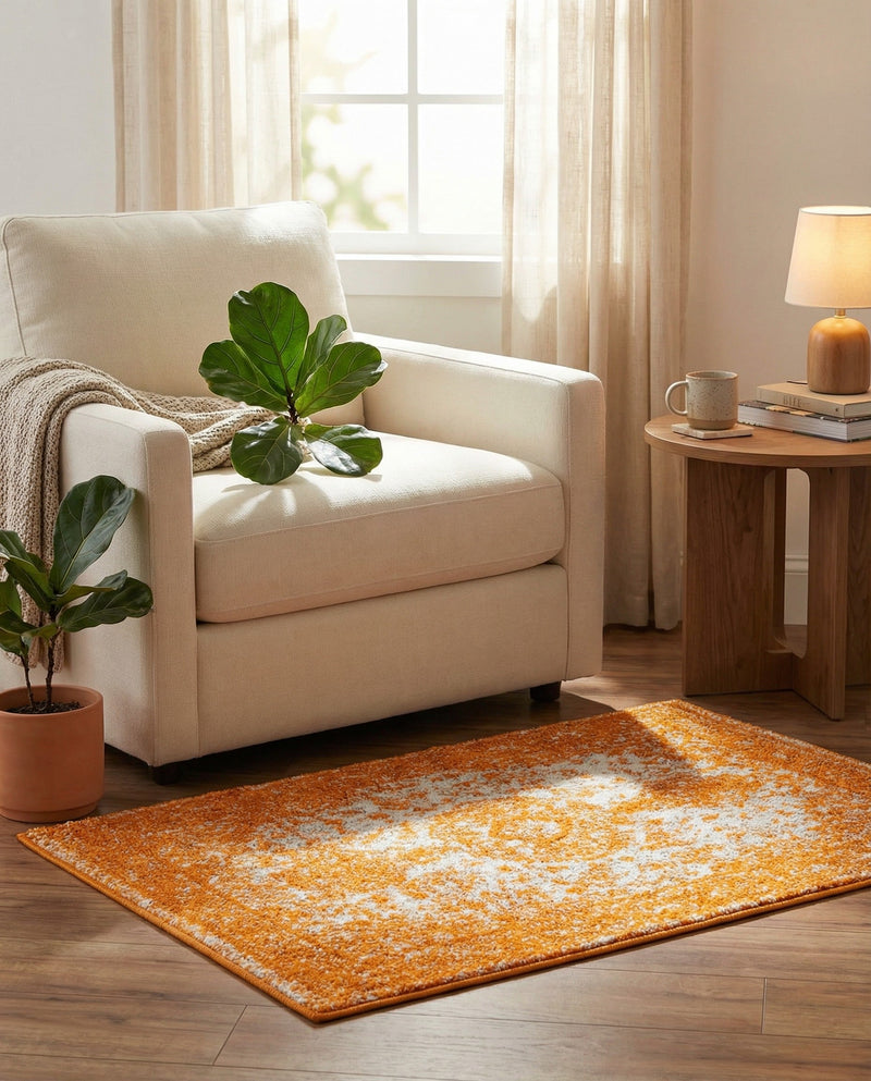 Dover Terrace Collection Area Rug - Marina (Orange) Rectangle Orange  lifestyle 26