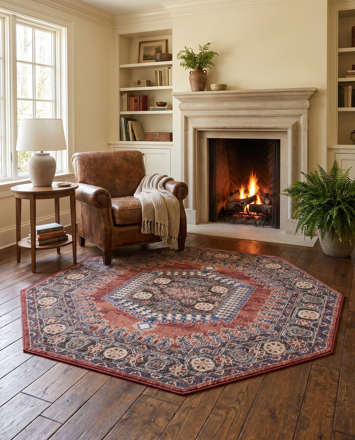 Eden Oasis Collection Area Rug -  Refuge (Terracotta) Octagon Terracotta  lifestyle 77