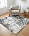 Cozy Haven Shag Collection Area Rug -  Tranquility (Smoke Gray) Square Smoke Gray  lifestyle 26