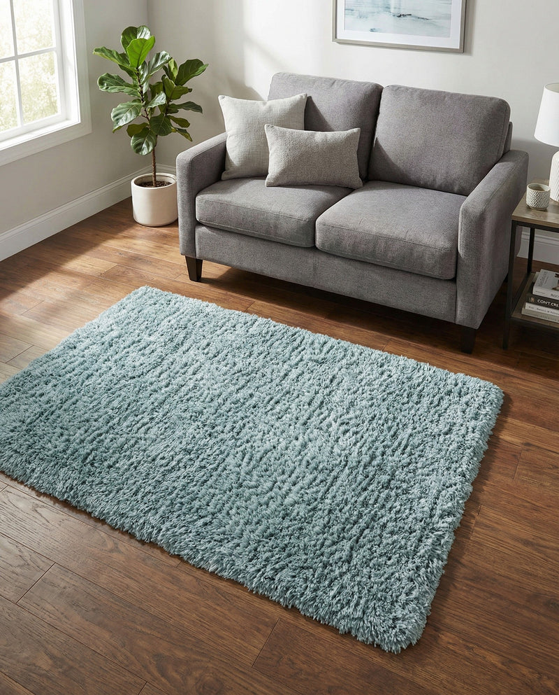 Eternal Plush Oasis Collection Area Rug -  Tranquility (Slate Blue) Rectangle Slate Blue  lifestyle 12