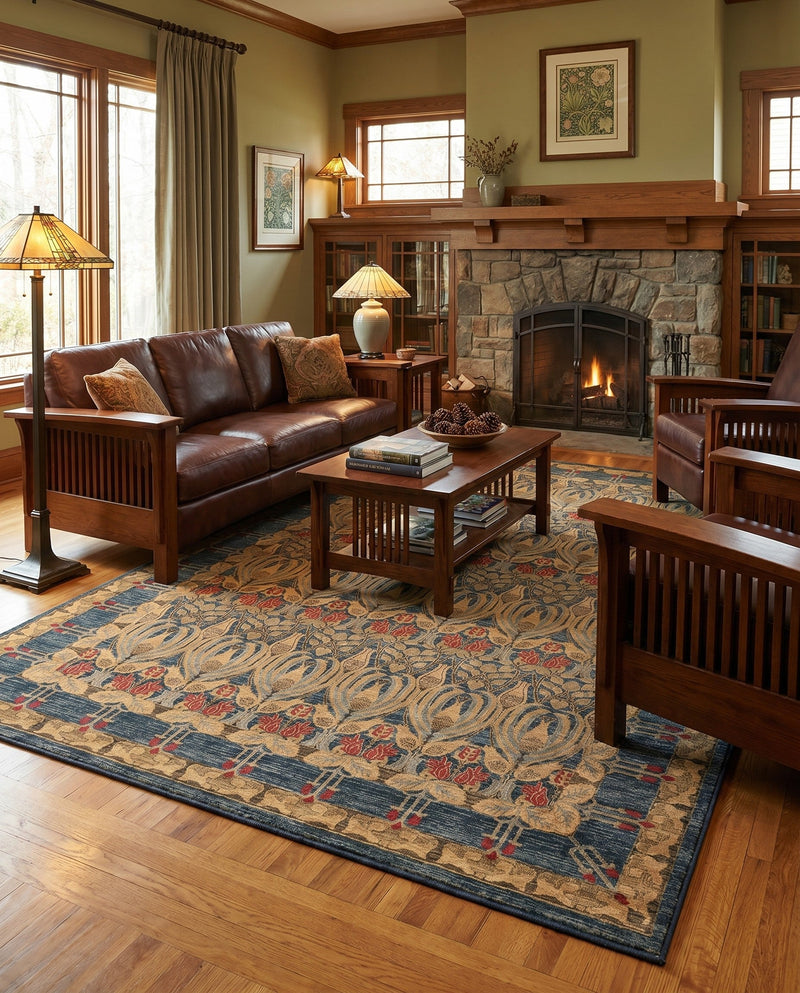 Chelsea Elegance Collection Area Rug -  Brompton (Navy Blue) Rectangle Navy Blue  lifestyle 32