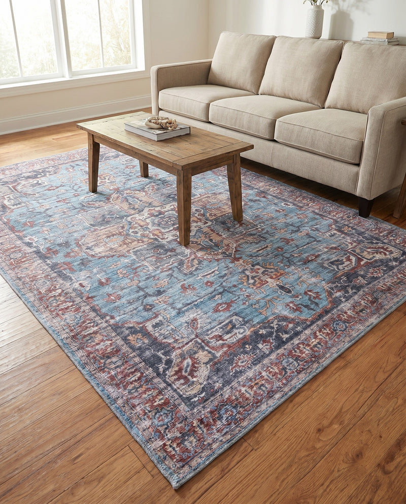 Zahara Oasis Collection Area Rug -  Casablanca Rectangle Blue  lifestyle 17