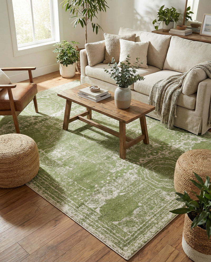 Dover Terrace Collection Area Rug -  Lagoon (Green) Rectangle Green  lifestyle 21