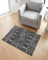 Marrakesh Lattice Collection Area Rug - Casablanca (Charcoal Gray) Rectangle Charcoal Gray  lifestyle 12