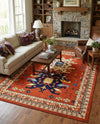 Tabriz Tapestries Collection Area Rug - Azerbaijan (Terracotta) Rectangle Terracotta  lifestyle 12