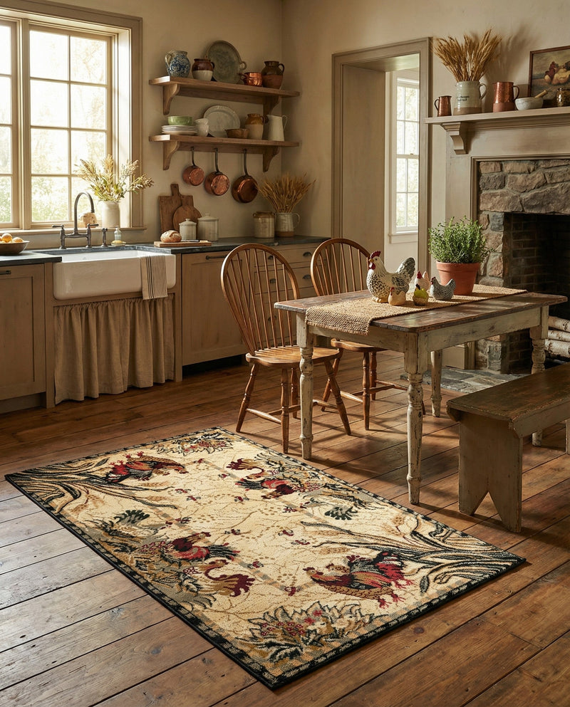 Rural Charm Collection Area Rug - Meadowbrook Rectangle Cream  lifestyle 47