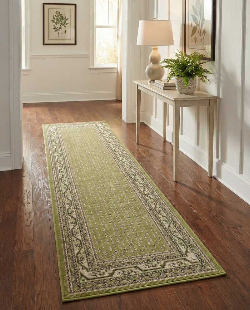 Soho Elegance Collection Area Rug -  Mercer (Green) Runner Green  lifestyle 59