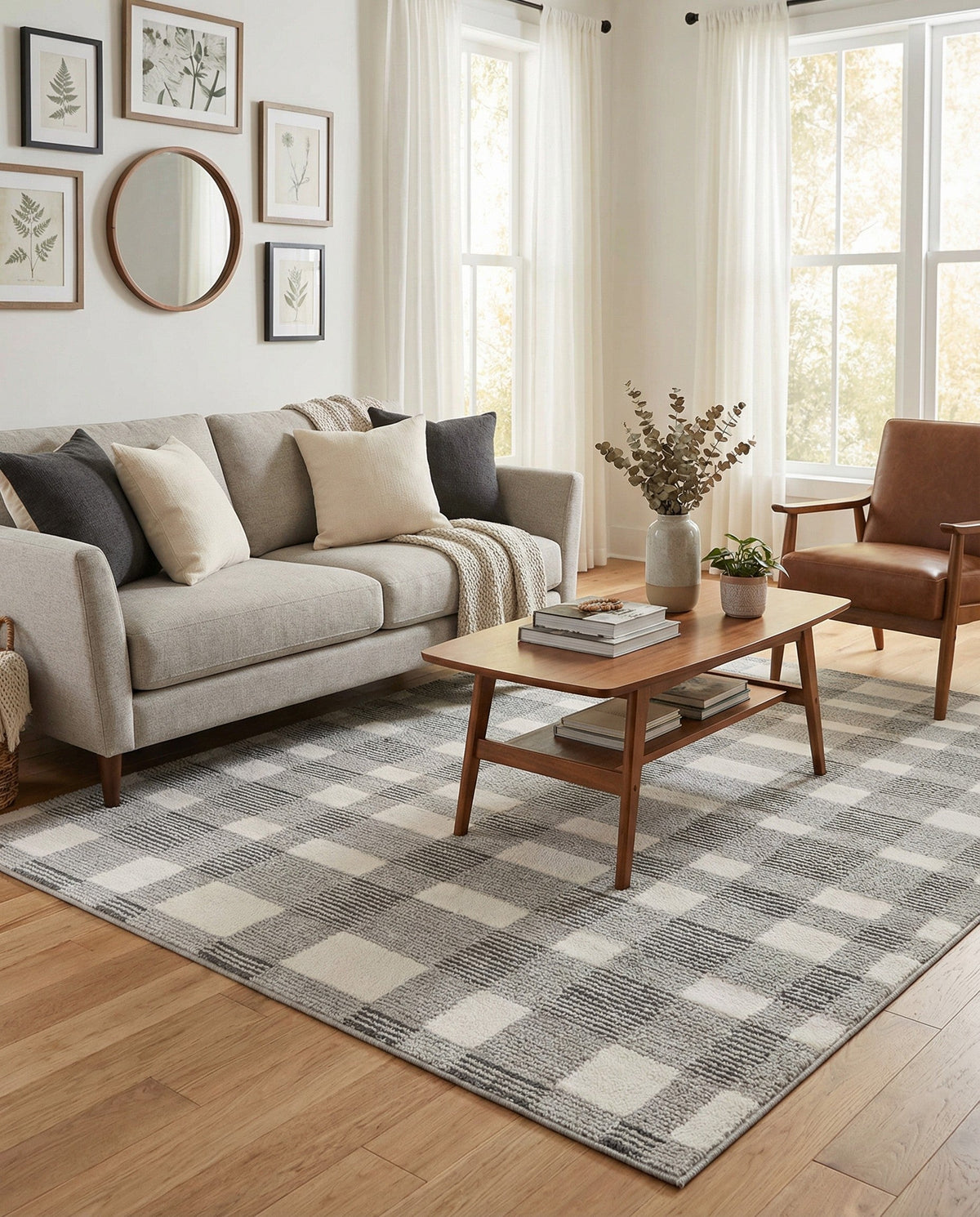 Haven Tapestry Collection Area Rug -  SereneCove Rectangle Slate Gray  lifestyle 8