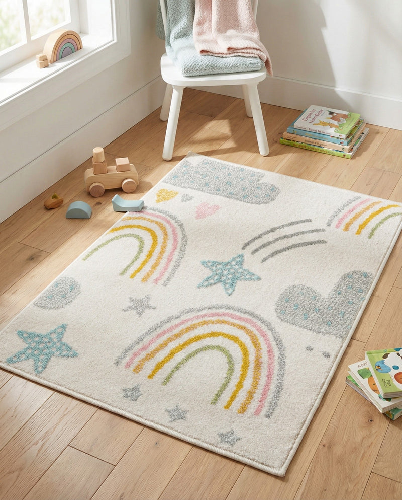 Wonder Tykes Collection Area Rug -  Pixel Rectangle Ivory  lifestyle 23