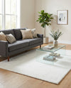 Solid Shag Seaside Collection Area Rug - Azure Cove (Snow White) Rectangle Snow White  lifestyle 20