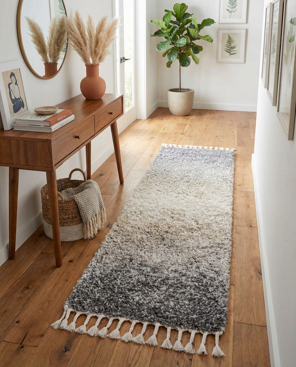 Cozy Cove Shag Collection Area Rug -  Lagoon Runner Gray  lifestyle 71