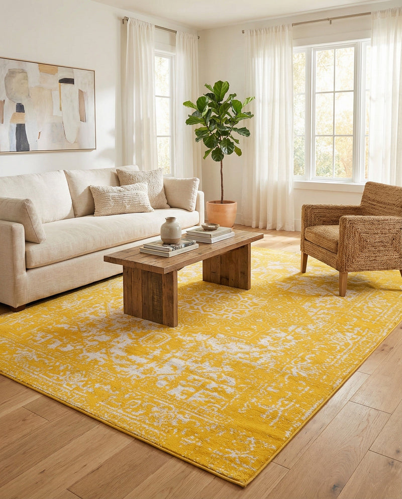 Georgetown Rugs Collection Area Rug - Dupont (Yellow) Rectangle Yellow  lifestyle 5
