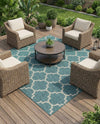 Savannah Pergola Collection Area Rug - Arbor (Teal) Square Teal  lifestyle 32