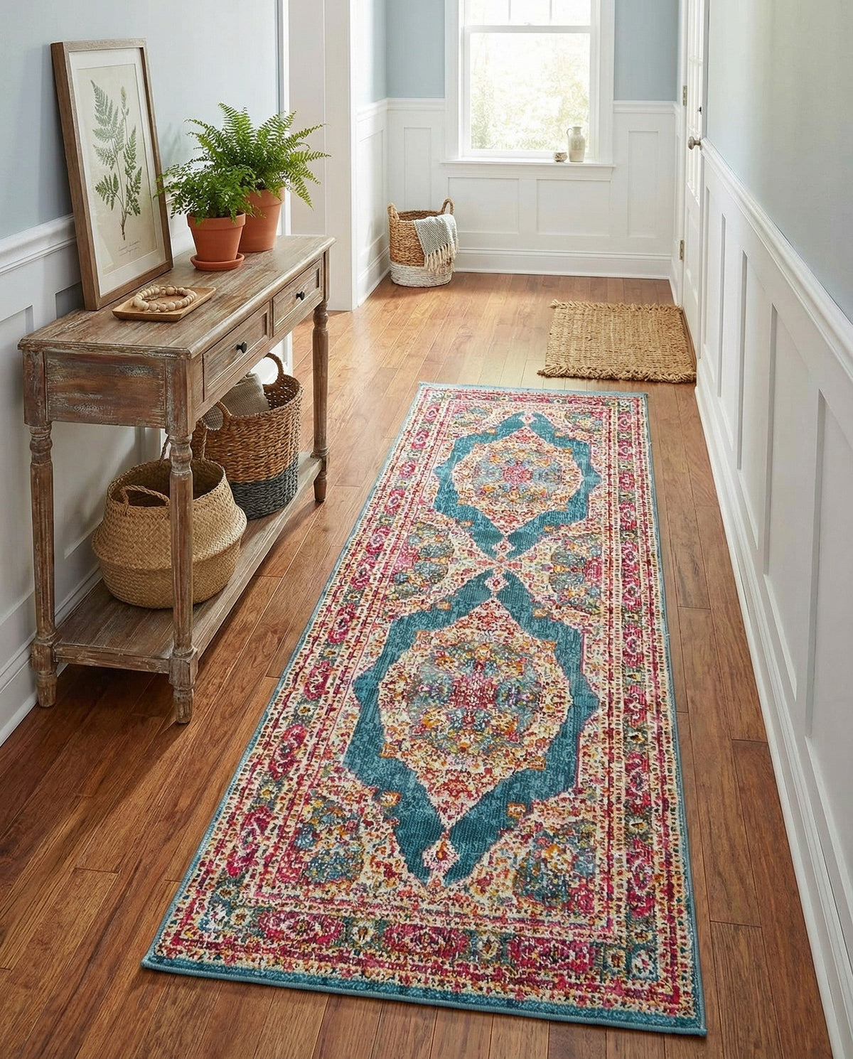 Caribbean Breeze Collection Area Rug -  Windward Runner Turquoise  lifestyle 86