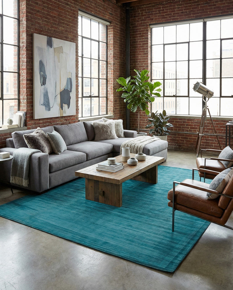 Soho Elegance Collection Area Rug - Chelsea (Turquoise) Rectangle Turquoise  lifestyle 11
