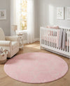 Trellis Mosaic Collection Area Rug - Arborville (Light Pink) Round Light Pink  lifestyle 53