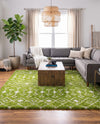 Berber Lattice Shag Collection Area Rug - Atlas (Green) Square Green  lifestyle 76