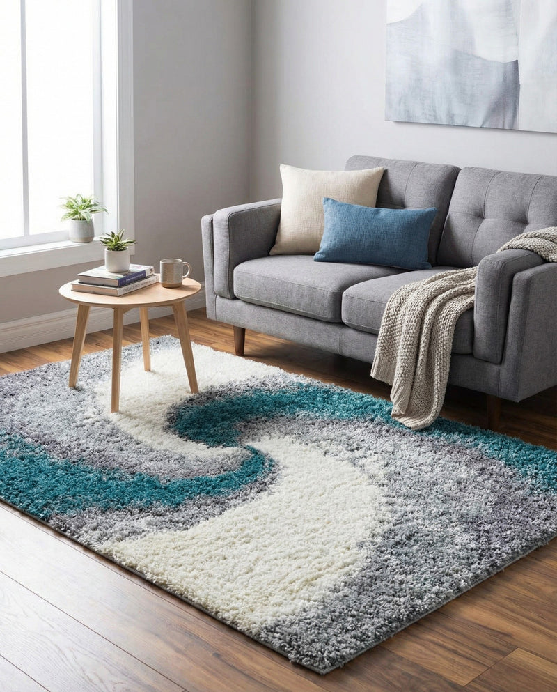 Cozy Haven Shag Collection Area Rug -  Oasis Rectangle Turquoise  lifestyle 21