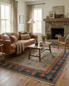 Zagros Oasis Collection Area Rug -  Dalahu Rectangle Light Blue  lifestyle 12