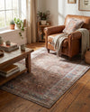 Vintage Memories Collection Area Rug -  Reverie Rectangle Rust Red and Brown  lifestyle 9