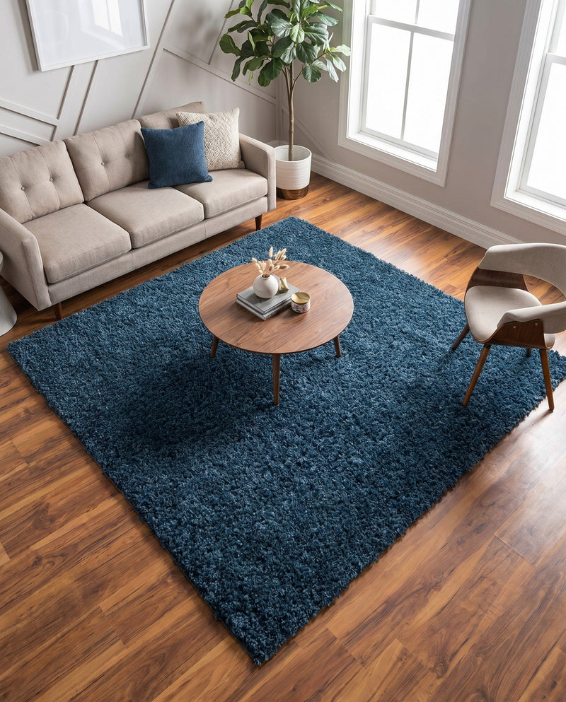 Alpine Plush Collection Area Rug -  Cortina (Marine Blue) Square Marine Blue  lifestyle 77