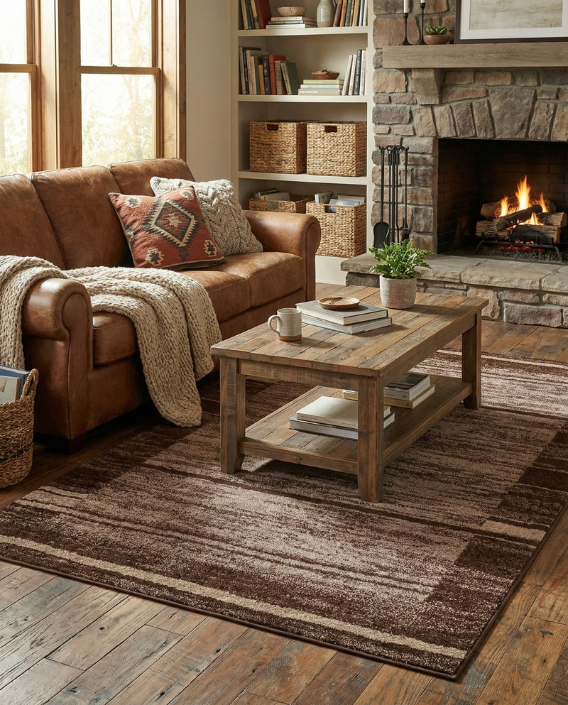 Autumn Meadow Collection Area Rug -  Nutmegwood Rectangle Brown  lifestyle 32