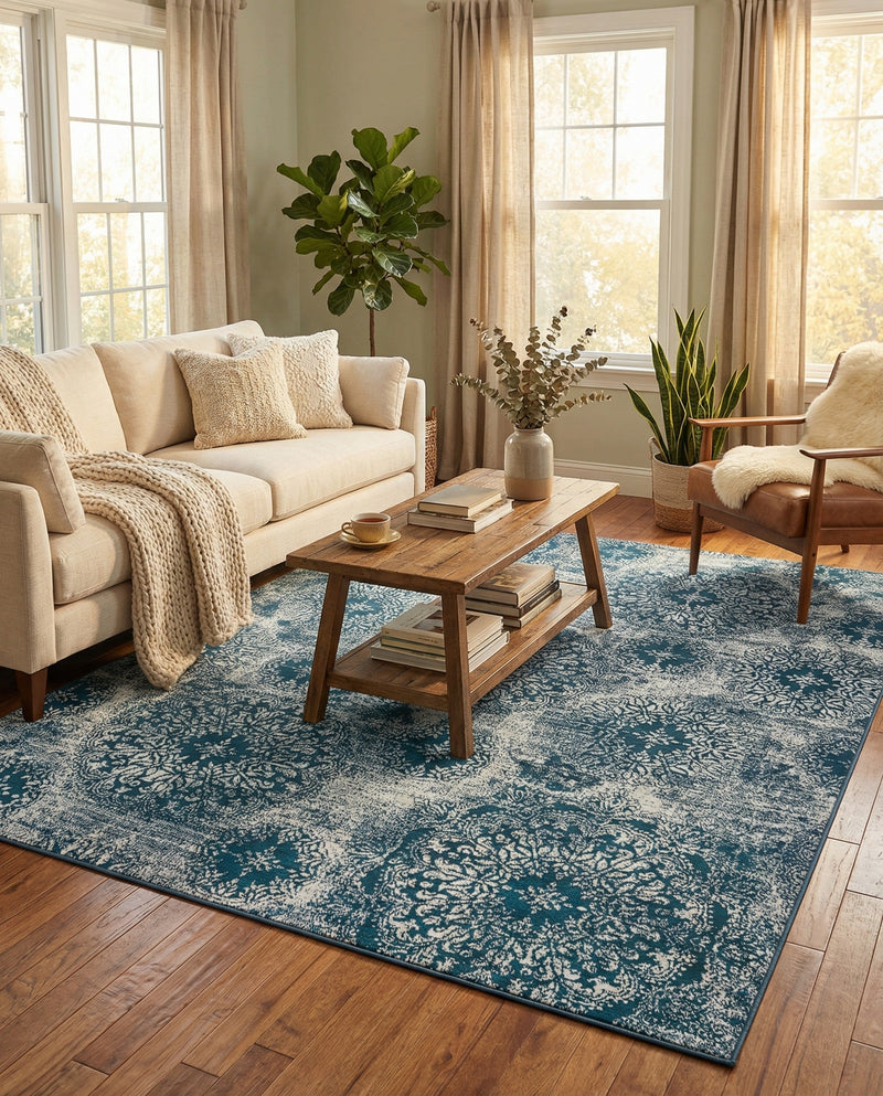 Riviera Elegance Collection Area Rug -  Monaco (Blue) Rectangle Blue  lifestyle 21