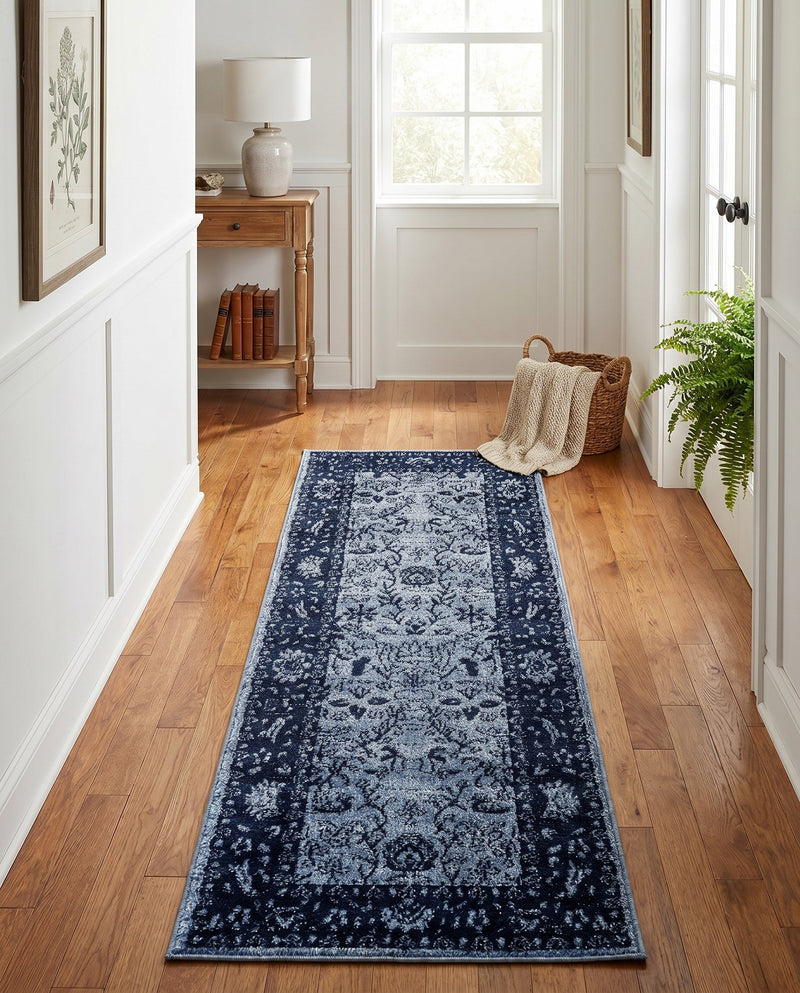 Horizon Collection Area Rug -  Apex (Blue) Runner Blue  lifestyle 37