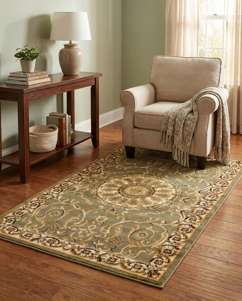 Versailles Elegance Collection Area Rug -  Montreuil Rectangle Light Green  lifestyle 46