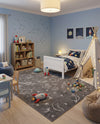 Wonder Tykes Collection Area Rug -  Jigsaw Rectangle Gray  lifestyle 12