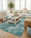Riviera Elegance Collection Area Rug -  Monaco (Turquoise) Rectangle Turquoise  lifestyle 11