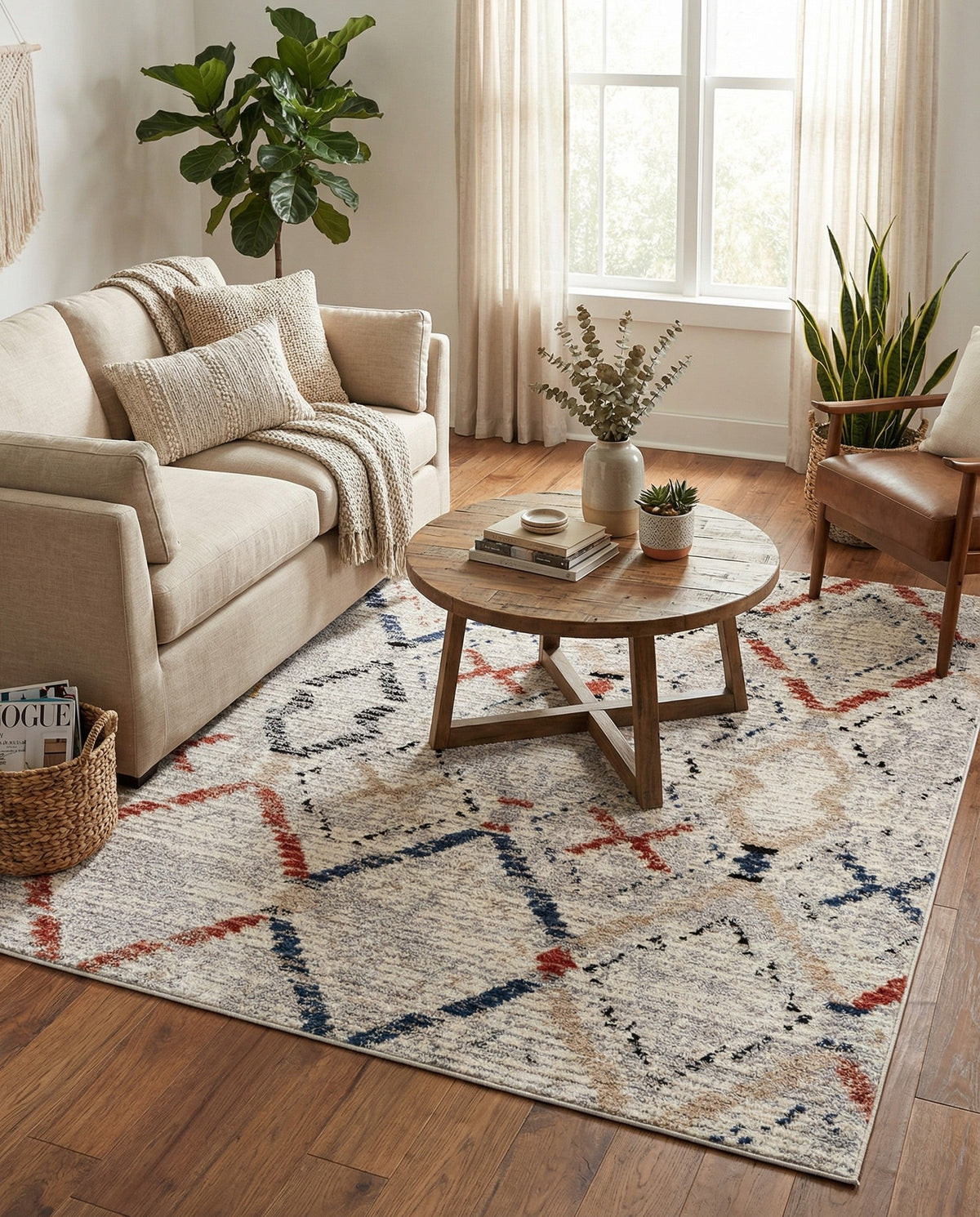 Santa Fe Trails Collection Area Rug - Canyon Square Multi  lifestyle 98