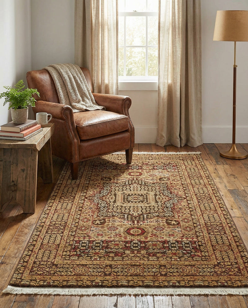 Ottoman Elegance Collection Area Rug - Sultan Rectangle Brown  lifestyle 69