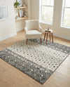 Mediterranean Lattice Collection Area Rug -  Casablanca (Ivory and Gray) Square Ivory and Gray  lifestyle 34