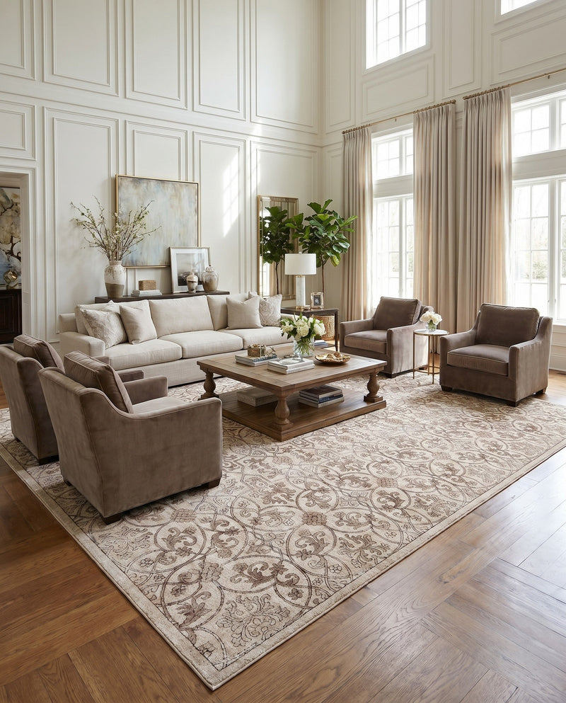 Andes Summit Collection Area Rug -  Merida Rectangle Dark Beige  lifestyle 23