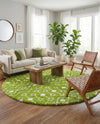 Berber Lattice Shag Collection Area Rug - Atlas (Green) Round Green  lifestyle 46