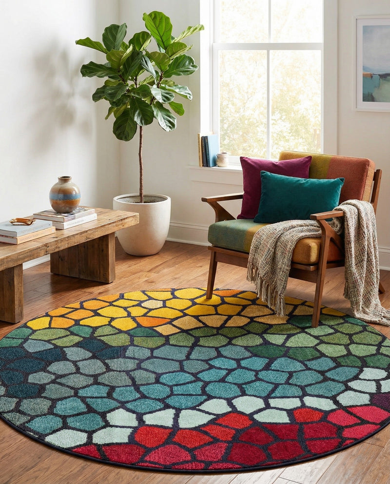 Marrakesh Elegance Collection Area Rug -  Melilla Round Multi  lifestyle 59