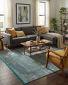 Caribbean Breeze Collection Area Rug -  Martinique Rectangle Turquoise  lifestyle 27
