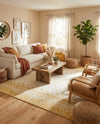Mediterranean Lattice Collection Area Rug -  Casablanca (Ivory and Yellow) Square Ivory and Yellow  lifestyle 90